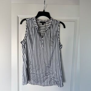 Banana Republic Navy and White Striped Blouse